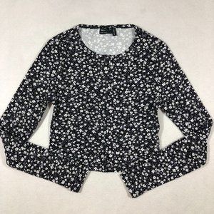 ASOS Design Womens 2 Floral Print Button Front Long Sleeve Cropped Top Shirt